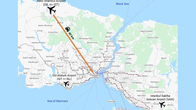 فرودگاه های استانبول کجا هستند